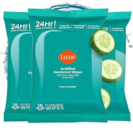 Lume Acidified Deodorant Wipes